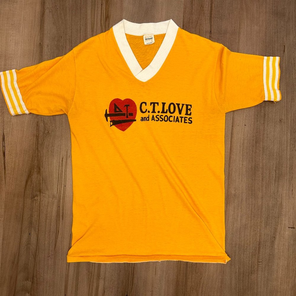 70S MENS BASEBALL GAPHIC YELLOW SHIRT